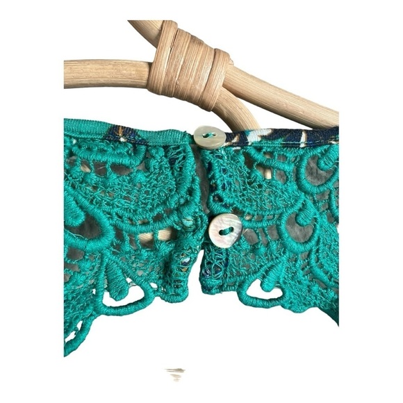 Daniel Rainn Sleeveless Fantine Crochet lace green floral cutout Top NEW Size 2X - Picture 5 of 15